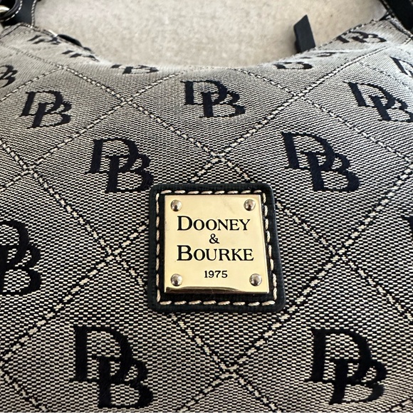 Dooney & Bourke Black Signature Monogram Hobo Shoulder Bag - Picture 5 of 16